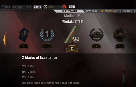 wot marks of excellence calculator console